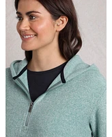 Weird Fish Women's Alisa 1/4 Zip Snow Marl Fleece Hoodie