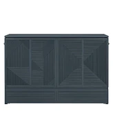 Queen Size Murphy Bed with Large Drawer,Usb Ports and