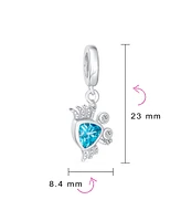 Bling Jewelry London Blue Cz Nautical Charm Bead Sterling Silver for European Bracelet
