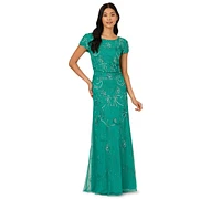 Adrianna Papell Women's Floral Sequin Gown