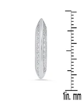 Steeltime Women's Sterling Silver and Simulated Diamonds Flat Huggie Earrings