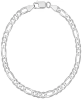 Steeltime Men's Sterling Silver Figaro Link Chain Bracelet