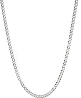 Steeltime Unisex Sterling Silver Cuban Superflat Necklace