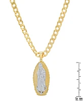 Steeltime Unisex 14K Gold Plated Our Lady Guadalupe Pendant Necklace
