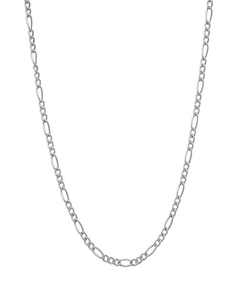 Steeltime Unisex Sterling Silver Figaro Hollow Necklace