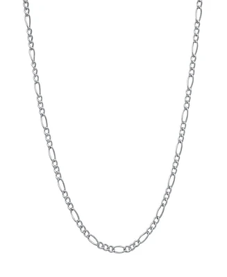 Steeltime Unisex Sterling Silver Figaro Hollow Necklace