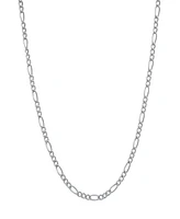 Steeltime Unisex Sterling Silver Figaro Hollow Necklace
