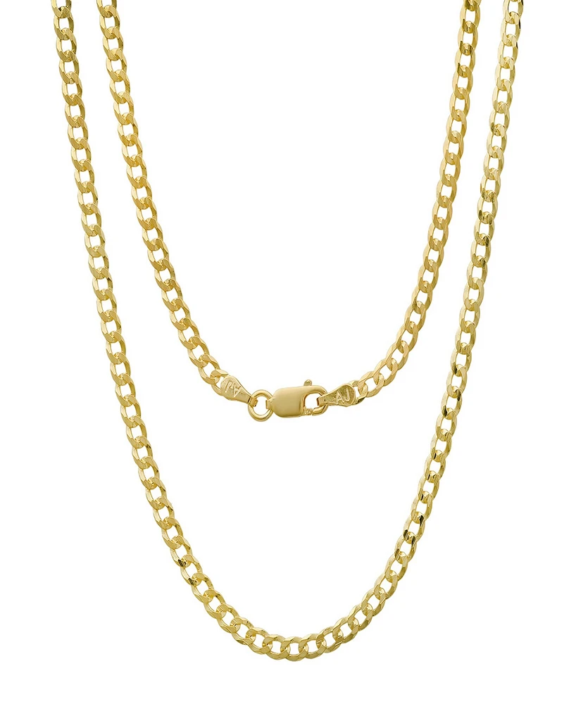Steeltime Unisex 14K Gold Plated Cuban Superflat Necklace