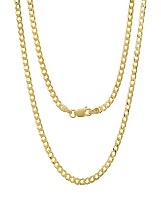 Steeltime Unisex 14K Gold Plated Cuban Superflat Necklace