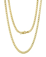 Steeltime Unisex 14K Gold Plated Cuban Superflat Necklace