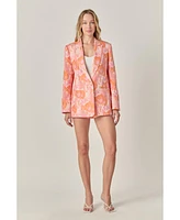 endless rose Women's Floral Jacquard Blazer