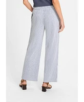 Olsen Women's Anna Fit Wide Leg Seersucker Pant