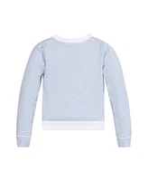 Hope & Henry Girls' French Terry Contrast Trim Cardigan, Kids
