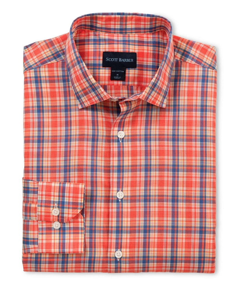 Scott Barber Men's Retro Voil Plaid, Berry