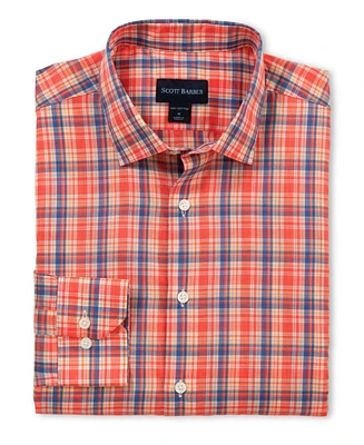Scott Barber Men's Retro Voil Plaid, Berry