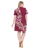 London Times Plus Short-Sleeve A-Line Dress