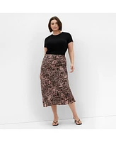 City Chic Plus Size Kyra Slip Midi Skirt