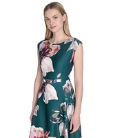 Calvin Klein Women's Short-Sleeve Midi A-Line Dress