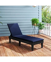 Gymax 2PCS Patio Lounge Chair Recliner Chair w/ 3-Position Adjustable Backrest & Cushion