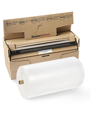 Bonsenkitchen 8” x 150 Food Vacuum Seal Roll Keeper with Cutter, Vacuum Sealer Bags Rolls for Food Storage, Commercial Grade, Bpa Free, Great f