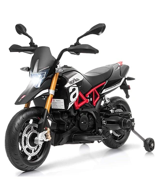 12V Kids Ride-On Motorcycle Aprilia Licensed with Sounds and Music