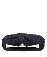 Nina Crystal Twist Chiffon and Satin Minaudiere Clutch Bag