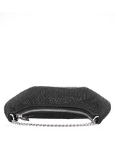 Nina All Over Crystal Crescent Moon Crossbody Bag