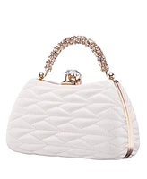 Nina Quilted Minaudiere Handle Clutch Bag