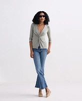Reistor Women's Twist Front Knit Shirt Light Olive