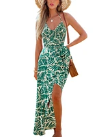 Cupshe Women's Tropical Vibe Halter Maxi Beach Dress