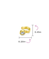 Bling Jewelry Minimalist Geometric Cz Bezel Ear Cuff Cartilage Wrap in Sterling Silver