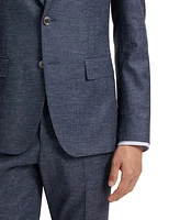 Boss by Hugo Men's Patterned Stretch Slim-Fit Blazer