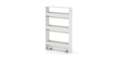 Rolling Kitchen Slim Storage Cart Mobile Shelving Organizer with Handle