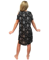 Intimo Girls' Harry Potter "Solemnly Swear" Cold Shoulder Kids Nightgown Pajama