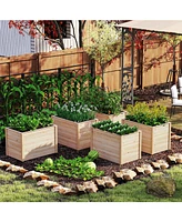 Wooden Raised Garden Bed Elevated Planter Box with Open-Ended Base