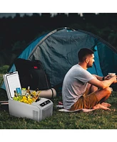 Cowsar 12 Volt Electric Cooler, 15.79QT(15L) Car Fridge, Portable Refrigerator with Intelligent Control Panel, 12V Cooler