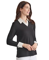Jones New York Women's Serenity Knit Layered-Look Top