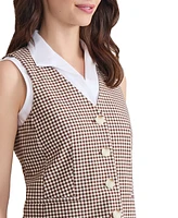 Jones New York Women's Check-Print Button-Front Vest