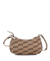 Pre-Owned Balenciaga Mini Le Cagole Giant Studs Shoulder Bag Bb Monogram Coated Canvas