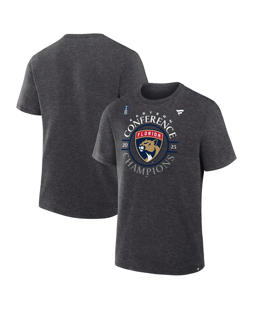 Fanatics Men's Heather Charcoal Florida Panthers 2025 Nhl Eastern Conference Champions Locker Room T-Shirt