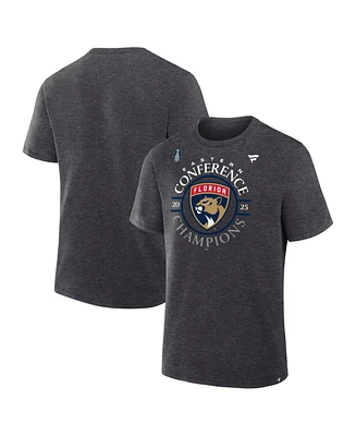 Fanatics Men's Heather Charcoal Florida Panthers 2025 Nhl Eastern Conference Champions Locker Room T-Shirt