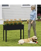 Raised Garden Bed Elevated Metal Planter Box with Legs Drainage Holes
