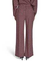 Halston Women's Commuter Printed Wide-Leg Pants