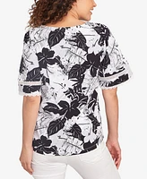 Ruby Rd. Petite Tropical Layered Print T Shirt