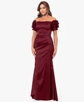 Xscape Petites Straight-Neckline Long Sheath Dress