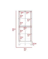 Depot E-shop Dahoon Double Kitchen Pantry Double Kitchen Pantry, Double Door Cabinet, Four Shelves, Light Oak / White