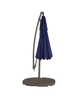 10 Ft Cantilever Patio Umbrella Offset Crank Large Outdoor Pool for Backyard Garden Deck Without Base