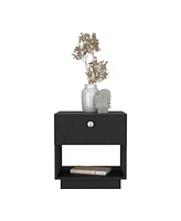 Depot E-shop Macon Single Drawer Nightstand with Open Storage Shelf