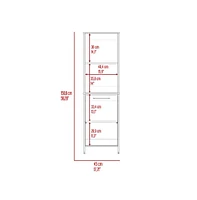 Depot E-shop Romulo Kitchen Pantry, Two External Shelves, Single Door Cabinet, Two Interior Shelves, White