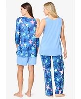 Dreams & Co. Plus 4-Piece Pajama Wardrober